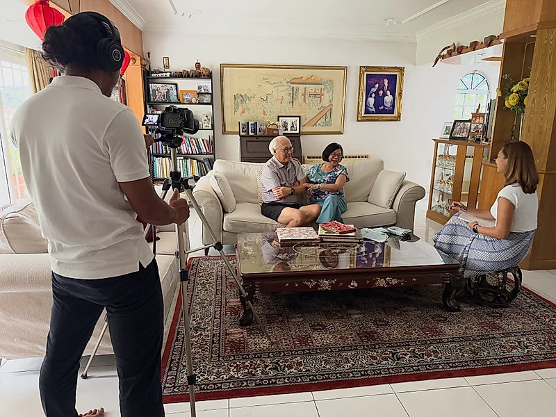 Recording a family conversation at home